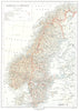 SCANDINAVIA. Norway & Sweden 1910 old antique vintage map plan chart