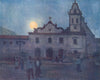 BRAZIL. Moonrise over a Seventeenth Century Church in Santos 1908 old print