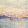 BRAZIL. Sunset in Rio Harbour 1908 old antique vintage print picture