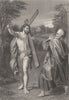 CHRIST APPEARING TO ST PETER. Annibale Caracci 1835 old antique print picture