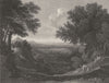 LANDSCAPE, WITH ABRAHAM AND ISAAC. Gaspar Poussin 1835 old antique print