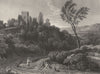 VIEW OF L'ARRICIA. Gaspar Poussin 1835 old antique vintage print picture