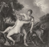 VENUS & ADONIS. Titian (Titian)  1835 old antique vintage print picture