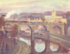 YORKSHIRE. The Traveller. Winter Dusk, Knaresborough 1939 old vintage print