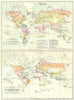WORLD. Plant crop distribution. Humboldt Schouws;Palm pines Erica food 1881 map