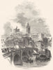 NORTHUMBERLAND. Newcastle. Tyne Bridge 1850 old antique vintage print picture