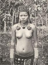 MALAYSIA. Borneo. Lirong woman distended Ear-lobes; Kayan Kenyah women 1900