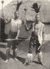 SOUTH AFRICA. Basuto warriors in war dress;  1900 old antique print picture