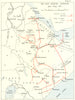 East African campaign Jan-May 1941. World War Two Ethiopia Gideon Force 1954 map