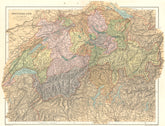 SWITZERLAND. Switzerland. Stanford 1892 old antique vintage map plan chart