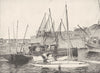 FINISTÈRE. Sardiniers et Ville close a Concarneau 1900 old antique print