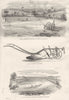 FARM TOOLS. Howard's steam ploughing; Hornsby's Plough; Fowler's 1880 print