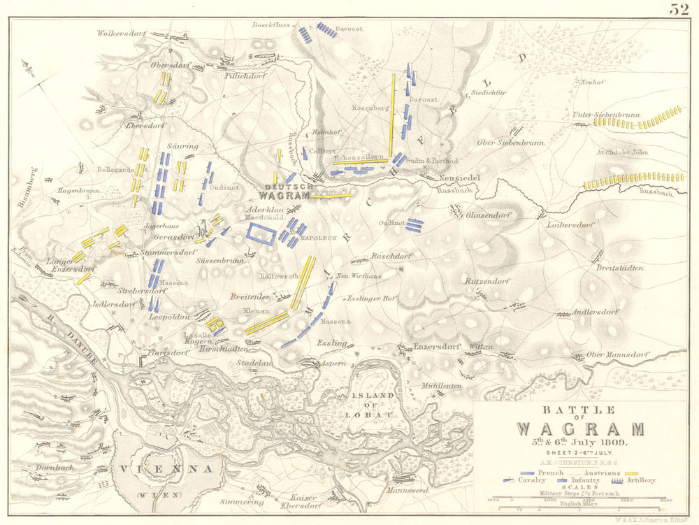 BATTLE OF WAGRAM. 5th & 6th July 1809 - sheet 2. Austria. Vienna 1848 old map