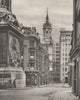 LONDON. At the base of the Monument on Fish Street Hill 1926 old vintage print