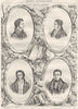 FRANCE. Nodier; Aug. Thierry; Cousin; Villemain 1835 old antique print picture