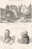 SARTHE. Ruins L'abbaye Persaigne; Mal. Brissac; Tressan 1835 old antique print