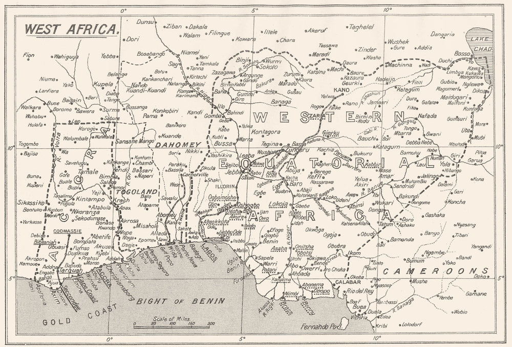 AFRICA. West; - Ghana Colony are SPG Mission Stations- CMS 1922 old map