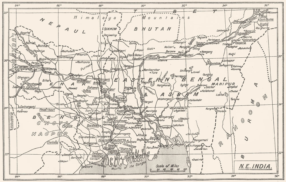 INDIA. NE; SPG Mission Stations- CMS- Oxford Calcutta (Kolkata)  1922 old map