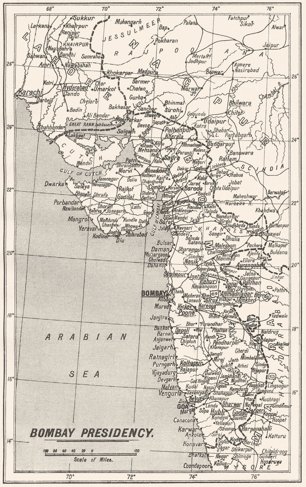INDIA. Mumbai; S. . Mission Stations- Other C. E.  1922 old antique map chart