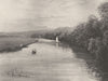 OXFORDSHIRE. The Thames at Nuneham 1901 old antique vintage print picture