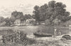 OXFORDSHIRE. Moulsford ferry 1901 old antique vintage print picture