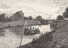 SURREY. Shepperton lock 1901 old antique vintage print picture