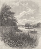 LONDON. The river at Kew 1901 old antique vintage print picture