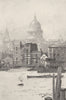 LONDON. St. Paul's, from the Thames 1901 old antique vintage print picture