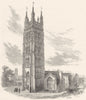 SOMERSET. Taunton church 1901 old antique vintage print picture