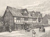 WARWICKSHIRE. Shakespeare's house 1901 old antique vintage print picture