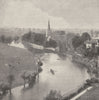 WARWICKSHIRE. The Avon at Stratford 1901 old antique vintage print picture