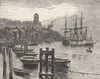 NORTHUMBERLAND. Shields Harbour. The High Lights 1901 old antique print