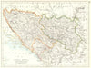 BALKANS. Bosnia Servia Serbia Montenegro Kosovo 1897 old antique map chart