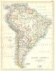 SOUTH AMERICA. Brazil Argentina Peru Bolivia Paraguay Uruguay Chile 1897 map
