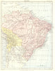 BRAZIL & BOLIVIA. Britannica 9th edition 1898 old antique map plan chart