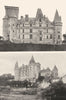CHARENTE. Rochefoucauld- Château. Façade sur cour; rivière 1904 old print