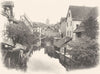 HAUT-RHIN. Colmar au Pont Saint-Pierre. SMALL. 1929 old vintage print picture