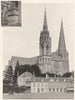 EURE-ET-LOIR. Cathédrale de Chartres- Pavillon de I'Horloge 1903 old print
