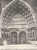 MARNE. Reims- Cathédrale, portail nord 1906 old antique vintage print picture