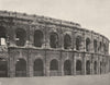 GARD. Extérieur des arènes de Nîmes 1902 old antique vintage print picture
