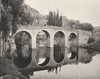 LOT. Cabrerets- Le pont 1904 old antique vintage print picture
