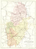 NOTTINGHAMSHIRE. Notts. Philip. small County map.  1890 old antique chart