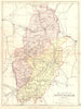 NOTTINGHAMSHIRE. Notts. Philip. Coloured. Small county map.  1876 old