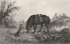 DOGS. 'In Charge'. Dog guarding Horse. Man shooting (Edward Jesse) 1888 print