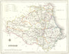 DURHAM. Durham. Lewis. Original Outline Colouring 1831 old antique map chart
