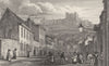 KENT. St. James Street, Dover. Many figures. Castle. 1830 old antique print