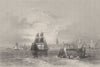 LIVERPOOL. The Mersey at Liverpool. (Bartlett/Finden) 1842 old antique print
