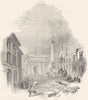 DEVON. Town- Hall and Library, Devonport 1850 old antique print picture