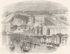 LONDON. St. Katherine's Docks 1850 old antique vintage print picture