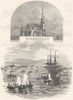 CHESHIRE. Birkenhead 1850 old antique vintage print picture